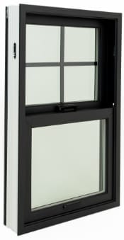 black fiberglass single hung window